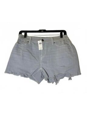Aerie XS Festival Shorts Grey Relaxed Fit Elastic Waist Distressed Comfy NWT